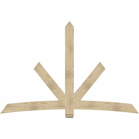 Ekena Millwork Alberta Rough Sawn Timber Gable Bracket, Douglas Fir, 96"W x 64"H x 2"D x 6"F, 16/12 Pitch GBW096X64X0206ALB00RDF